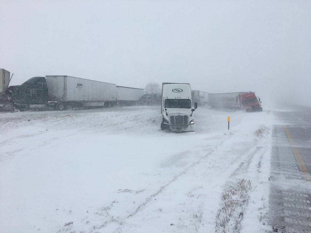 Semitrailers crash